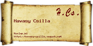 Havasy Csilla névjegykártya